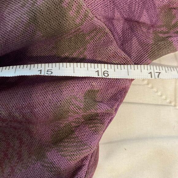 Vintage Y2K Lucy + Fiona Purple Mesh Fairy V Neck Blouse Size Medium - Picture 6 of 7